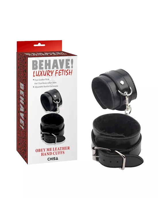 Obey Me Leather Hand Cuffs